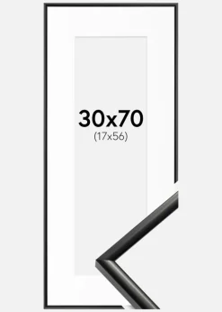 Ramme New Lifestyle Sort 30x70 cm - Passepartout Hvid 18x57 cm