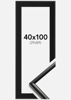 Ramme New Lifestyle Sort 40x100 cm - Passepartout Sort 30x90 cm