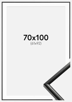 Ramme New Lifestyle Sort 70x100 cm - Passepartout Hvid 62x93 cm