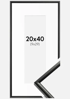 Ramme New Lifestyle Sort 20x40 cm - Passepartout Hvid 10x30 cm