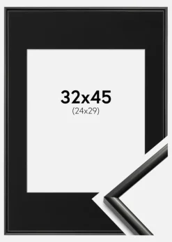 Ramme New Lifestyle Sort 32x45 cm - Passepartout Sort 25x30 cm