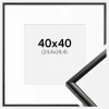 Ramme New Lifestyle Sort 40x40 cm - Passepartout Hvid 10x10 inches