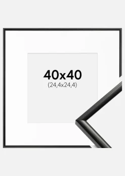 Ramme New Lifestyle Sort 40x40 cm - Passepartout Hvid 10x10 inches