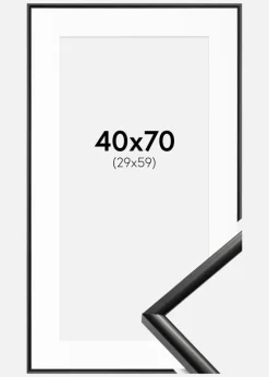 Ramme New Lifestyle Sort 40x70 cm - Passepartout Hvid 30x60 cm