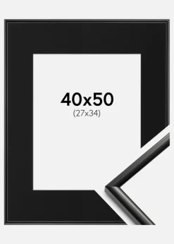 Ramme New Lifestyle Sort 40x50 cm - Passepartout Sort 28x35 cm