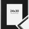 Ramme New Lifestyle Sort 24x30 cm - Passepartout Sort 6x8 inches