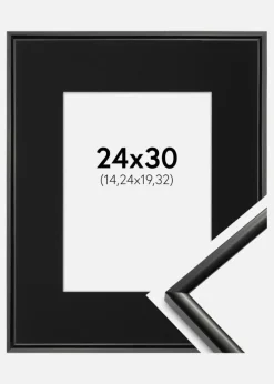 Ramme New Lifestyle Sort 24x30 cm - Passepartout Sort 6x8 inches