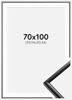 Ramme New Lifestyle Sort 70x100 cm - Passepartout Hvid 24x36 inches