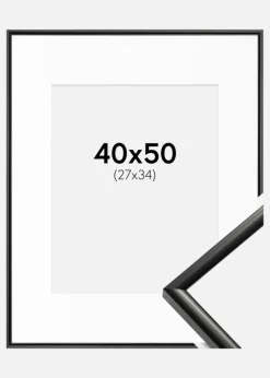 Ramme New Lifestyle Sort 40x50 cm - Passepartout Hvid 28x35 cm