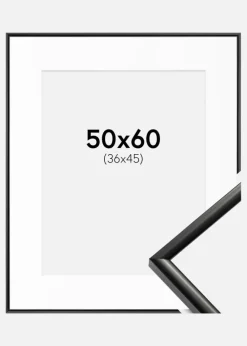 Ramme New Lifestyle Sort 50x60 cm - Passepartout Hvid 37x46 cm