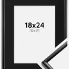 Ramme New Lifestyle Sort 18x24 cm - Passepartout Sort 13x18 cm