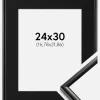 Ramme New Lifestyle Sort 24x30 cm - Passepartout Sort 7x9 inches