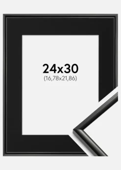 Ramme New Lifestyle Sort 24x30 cm - Passepartout Sort 7x9 inches