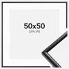 Ramme New Lifestyle Sort 50x50 cm - Passepartout Hvid 40x40 cm