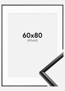 Ramme New Lifestyle Sort 60x80 cm - Passepartout Hvid 50x65 cm