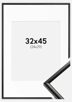 Ramme New Lifestyle Sort 32x45 cm - Passepartout Hvid 25x30 cm