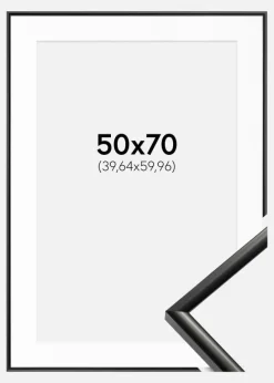 Ramme New Lifestyle Sort 50x70 cm - Passepartout Hvid 16x24 inches