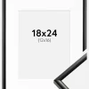 Ramme New Lifestyle Sort 18x24 cm - Passepartout Hvid 13x17 cm