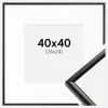 Ramme New Lifestyle Sort 40x40 cm - Passepartout Hvid 25x25 cm