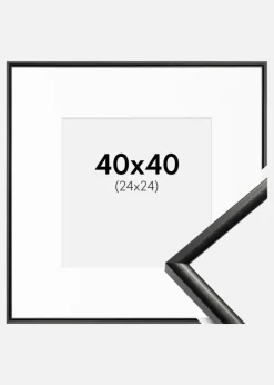 Ramme New Lifestyle Sort 40x40 cm - Passepartout Hvid 25x25 cm