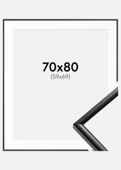 Ramme New Lifestyle Sort 70x80 cm - Passepartout Hvid 60x70 cm