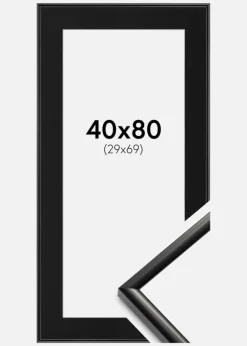 Ramme New Lifestyle Sort 40x80 cm - Passepartout Sort 30x70 cm