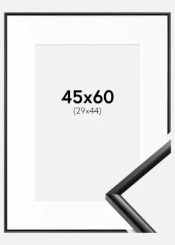 Ramme New Lifestyle Sort 45x60 cm - Passepartout Hvid 30x45 cm
