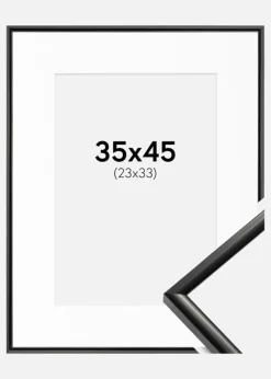 Ramme New Lifestyle Sort 35x45 cm - Passepartout Hvid 24x34 cm
