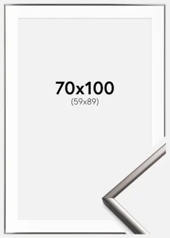 Ramme New Lifestyle Stål 70x100 cm - Passepartout Hvid 60x90 cm