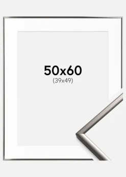 Ramme New Lifestyle Stål 50x60 cm - Passepartout Hvid 40x50 cm