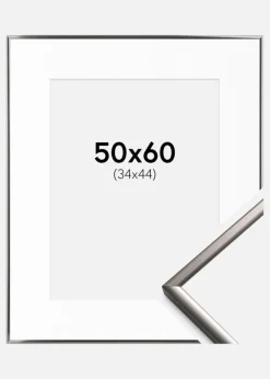 Ramme New Lifestyle Stål 50x60 cm - Passepartout Hvid 35x45 cm