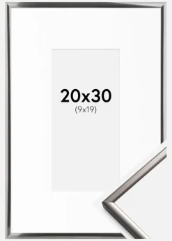 Ramme New Lifestyle Stål 20x30 cm - Passepartout Hvid 10x20 cm