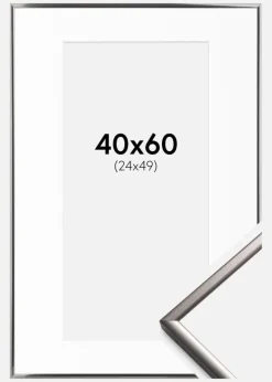 Ramme New Lifestyle Stål 40x60 cm - Passepartout Hvid 25x50 cm