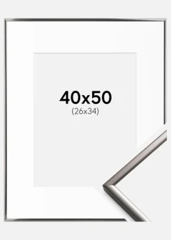 Ramme New Lifestyle Stål 40x50 cm - Passepartout Hvid 27x35 cm