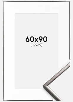 Ramme New Lifestyle Stål 60x90 cm - Passepartout Hvid 40x70 cm