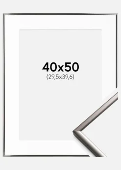 Ramme New Lifestyle Stål 40x50 cm - Passepartout Hvid 12x16 inches