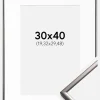 Ramme New Lifestyle Stål 30x40 cm - Passepartout Hvid 8x12 inches