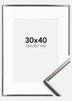 Ramme New Lifestyle Stål 30x40 cm - Passepartout Hvid 21x29,7 cm (A4)