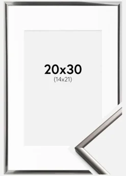 Ramme New Lifestyle Stål 20x30 cm - Passepartout Hvid 15x22 cm