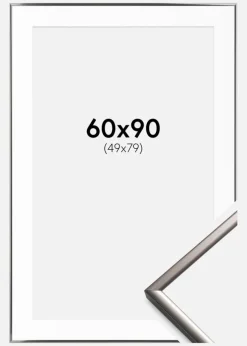 Ramme New Lifestyle Stål 60x90 cm - Passepartout Hvid 50x80 cm