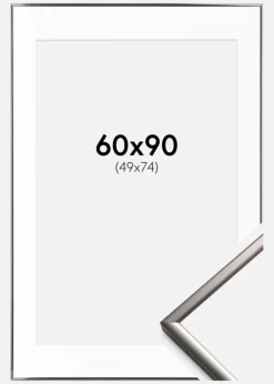 Ramme New Lifestyle Stål 60x90 cm - Passepartout Hvid 50x75 cm