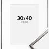 Ramme New Lifestyle Stål 30x40 cm - Passepartout Hvid 20x28 cm