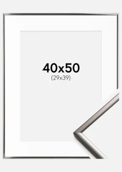 Ramme New Lifestyle Stål 40x50 cm - Passepartout Hvid 30x40 cm