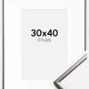 Ramme New Lifestyle Stål 30x40 cm - Passepartout Hvid 18x27 cm