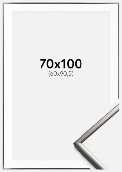 Ramme New Lifestyle Stål 70x100 cm - Passepartout Hvid 61x91,5 cm