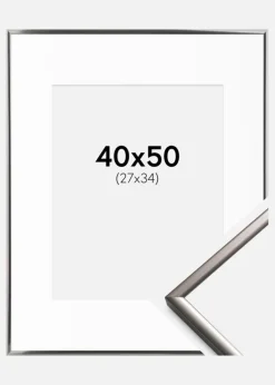 Ramme New Lifestyle Stål 40x50 cm - Passepartout Hvid 28x35 cm