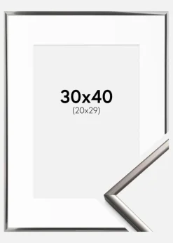 Ramme New Lifestyle Stål 30x40 cm - Passepartout Hvid 21x30 cm