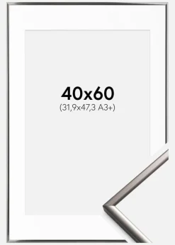 Ramme New Lifestyle Stål 40x60 cm - Passepartout Hvid 32,9x48,3 cm (A3+)