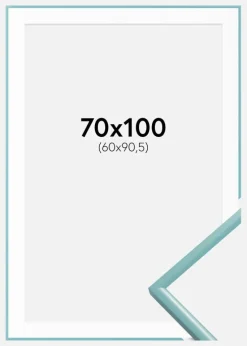 Ramme New Lifestyle Turkis 70x100 cm - Passepartout Hvid 61x91,5 cm