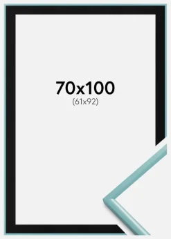 Ramme New Lifestyle Turkis 70x100 cm - Passepartout Sort 62x93 cm